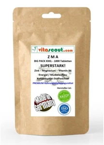 ZMA - 1000 Tabletten - Zink Magnesium Vitamin B6 - MADE IN GERMANY - Bild 1 von 3