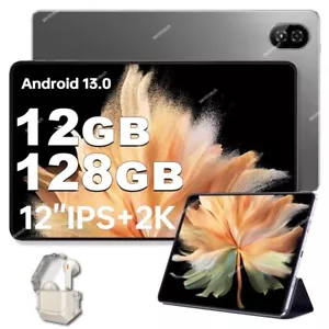 12" WIFI Tablet Android 13 HD 64GB/128GB Tablet GMS Netflix Dual Camera 8-Core - Picture 1 of 18