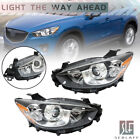 For 2013-2016 Mazda CX-5 Headlights Halogen Black Housing Clear Right+Left Side