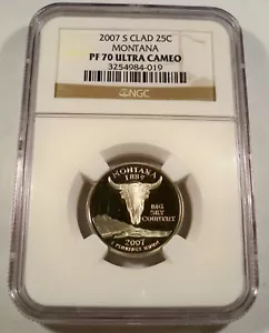 2007-S 25c CLAD NGC PF70UCAM MONTANA QUARTER PROOF ULTRA CAMEO PR 70 - Picture 1 of 3