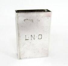 Vintage Match Sleeve Outer Case Sterling Silver L.N.O Monogram Unbranded 1 5/8"
