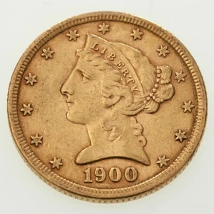 1900 $5 US Gold Liberty Half Eagle in AU Condition! Great Early US Gold! - Picture 1 of 3