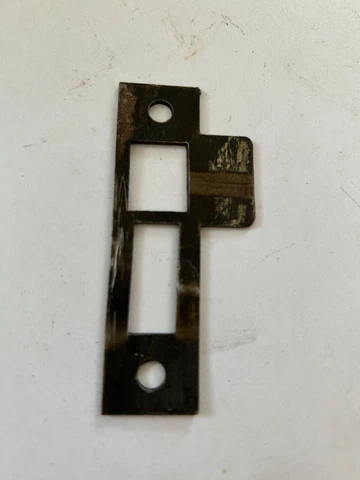 VINTAGE ARTS CRAFT DECO STEEL DOOR JAMB MORTISE LOCK 3 5/16" STRIKE PLATE CATCH Cover