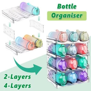 6 / 12 Water Bottle Rack Holder Acrylic Stackable Vertical Storage Display Shelf - Picture 1 of 20
