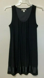 White House Black Market Women Sz M Sleeveless Black Knee Length Shift Dress EUC - Picture 1 of 6
