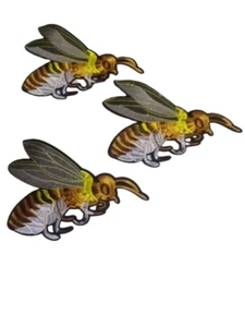 3X Bumble Bee Embroidered Iron on patch Fashion Applique 9"X6" (Pack of 3) DIY - Picture 1 of 1
