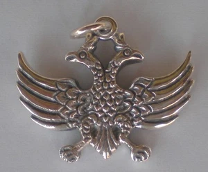 Double Headed Eagle Silver Pendant - Byzantine Empire - Roman - Russian - Picture 1 of 3