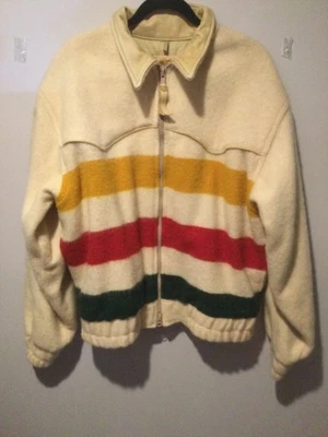 VINTAGE SCHAEFER OUTFITTER MENS HUDSON BAY STRIPED LINED WOOL JACKET  MEDIUM USA - Image 1 of 4