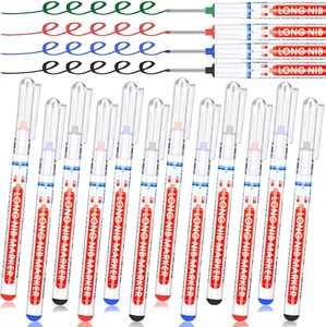 24 Pcs Long Head Markers Long Nib Deep Hole Marker Pen Multi-Purpose Drill Hole - Picture 1 of 8