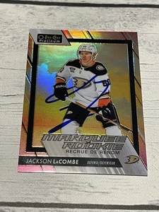 Jackson LaCombe Signed Card O-PEE-CHEE Platinum Sunset JSA COA IP Auto Ducks a - Picture 1 of 3