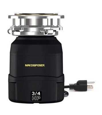 Max Disposer, Small Garbage Disposal with 3/4 HP for sink Quiet w/Power Cord - Image 1 of 4