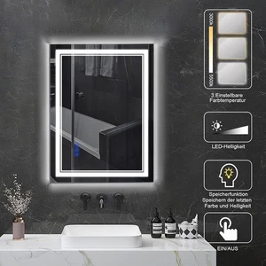800 x 600 mm LED-Badezimmer Wandspiegel Anti-Beschlag Make-dimmbarem Licht - Bild 1 von 7