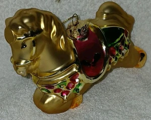 Carrusel Caballo Oro Navidad Vidrio Adorno - Imagen 1 de 5