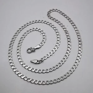 Vintage Chain Miami Cuban Link 925 Sterling Silver 4mm Signed Unisex Gift - Bild 1 von 8