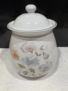 Vintage Denby Floral Dauphine / Encore Storage Jar Canister & Lid 7” Tall MINT - Picture 1 of 4