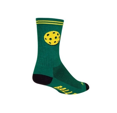 Socks - SockGuy - Baller 6" Crew S/M Cycling/Running NEW Green Pickle Ball MEN - Image 1 of 4