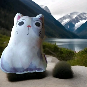 Chubby Cat Pillow By Aggie Chung, The Little Red House, Accent Pillow - Picture 1 of 5