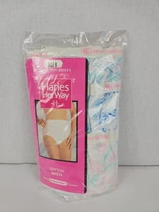 1992 Women's Hanes Her Way Cotton Brief Underwear 3 Pair Sz 9 - Floral Brand New - Picture 1 of 5