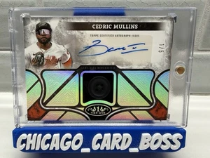 2025 Topps Tier One Cedric Mullins Game Used Button Patch Auto 1/5 Relic Mets SP - Picture 1 of 5