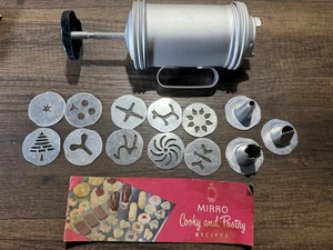 Vintage Mirro Aluminum Spritz Cookie Pastry Press With 10 Discs & 3 tips - Picture 1 of 4