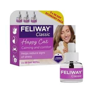 3pcs Feliway Optimum Cat Calming Pheromone Diffuser 30 Day Kit NEW - Picture 1 of 11