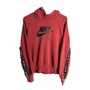 Nike Hoodie Women’s M Red Nike Air Spellout Pockets Cowl Hood Sweatshirt Logo - Picture 1 of 11