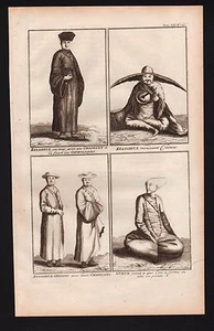 Gravure de Picart 1728 RELIGIEUX ET MENDIANT CHINOIS - Imagen 1 de 1