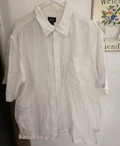 Neiman Marcus tan Whita 100% Linen short sleeve button front shirt mens XXL - Picture 1 of 10