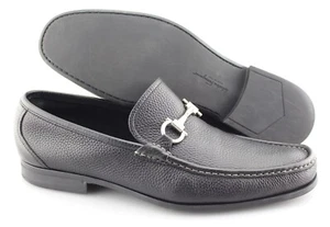Men's SALVATORE FERRAGAMO 'Magnifico' Black Leather Loafers Size US 11.5 - D - Picture 1 of 6
