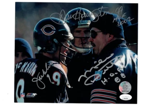 Mike Ditka Dan Hampton Jim McMahon Chicago Bears Signed 8x10 Photo JSA FX - Picture 1 of 2