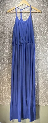 Tori Richard Maxi Dress Small Y Strap Rayon Blue Small Coastal Vacation - Image 1 of 4