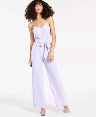 Bar III Jumpsuit Womens Size Medium Purple Textured Sleeveless  Belted New - Image 1 of 4