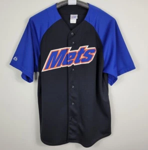 Camiseta de béisbol negra majestuosa de los New York Mets para hombre talla XL - Imagen 1 de 13