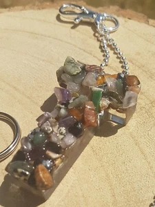 Alphabet mixed crytal and resin keyrings - Picture 1 of 12