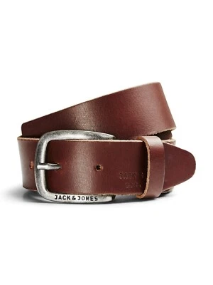 Cinturón de cuero para hombre JACK & JONES JACPAUL Belt Piel auténtica Correa de - Imagen 1 de 2
