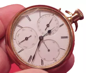 VINTAGE 49MM WOLFSZAHN AUFZUG KALENDER TASCHENUHR SWISS HOCHWERTIG LÄUFT - Bild 1 von 18