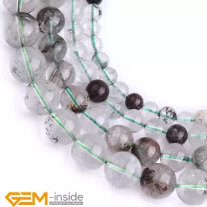 Ghost Rock Quartz Natural Gemstones Round Loose Beads Jewellery Making 15" AU - Foto 1 di 33