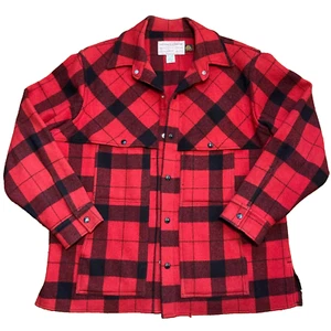 Filson Capa Abrigo Mackinaw Lana Chaqueta de Caza XL Rojo a Cuadros Estilo 95 Snap Frontal - Imagen 1 de 16
