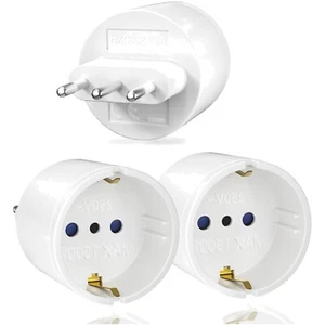 Reiseadapter Italien Steckdose Europa 3er Set Sicher - Bild 1 von 2