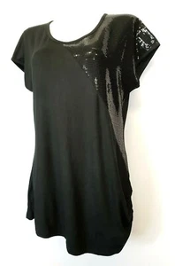 10) Manou Lenz Top Kurzarmshirt Glitter T-Shirt Neu 59,90€ Gr.40 42 44 46 48 - Bild 1 von 7