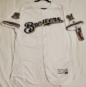 AUTHENTIC MAJESTIC 48 XL, MILWAUKEE BREWERS FLEX BASE Jersey SHARP! USA MADE - Picture 1 of 2