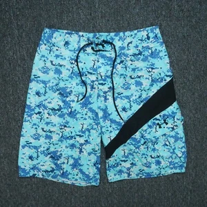 Under Armour Board Shorts Mens 30 Blue Digital Camo Pixelated Swim Trunks - Picture 1 of 8