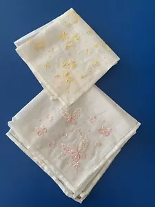 fazzoletti vintage ricamati a mano con fiore 🌸 - Foto 1 di 4