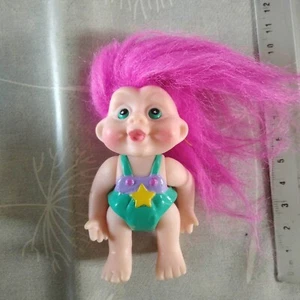 Figurine vintage - Troll - cheveux rose violet - APPLAUSE 1991 - Imagen 1 de 2