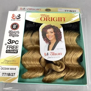 Paquetes de extensión corta de cabello de 8"" Ocean Wave TT1B/27 Miss Origin 3 piezas mezcla - Imagen 1 de 4