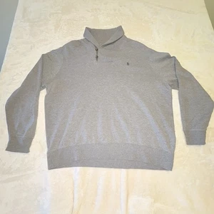 Polo Ralph Lauren Sweater Men's XL Gray Pullover Mock Neck Button Comfort Dad - Picture 1 of 12
