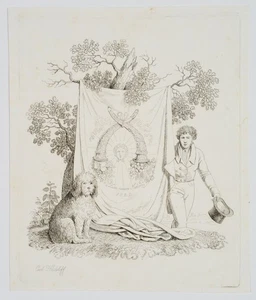 C. HEIDELOFF (*1789), Glückwünsche zum Neuen Jahr,  1822, Radierung Romantik - Bild 1 von 3