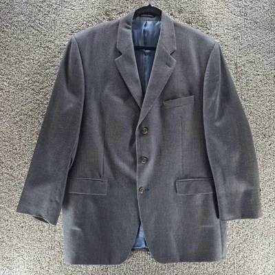 Vintage Ralph Ralph Lauren Blazer Men 48 Gray Wool Silk Union Made Double RL RRL - Image 1 of 4