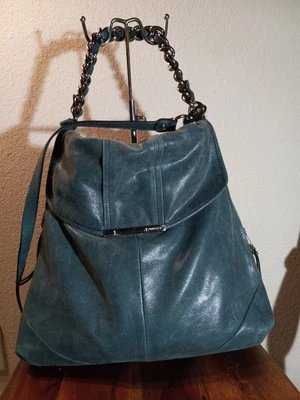 Usado en Excelente Condición B Makowsky Cuero Suave Bandolera/Bolso de Mano de Hombro Azul, ¡HAZME UNA OFERTA! Foto 1 de 4