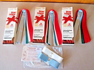 Винтажный новый из старых запасов 3 коробки лук Magic 4 дюйма бабочка лук плюс 2 создания лук - Изображение 1 из 2